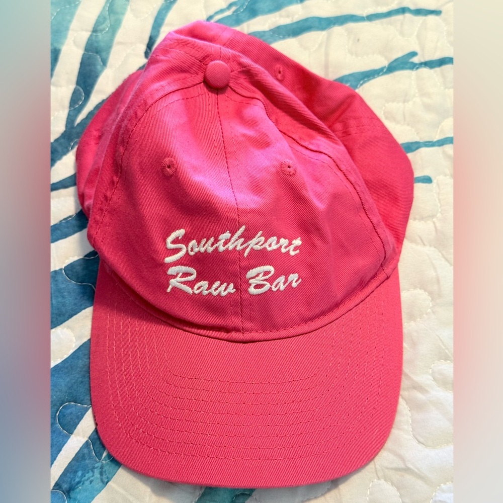 Port&Co. Southport Raw Bar Pink Embroidered Baseball Cap